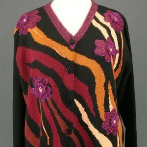 STORYBOOK KNITS Sweater Black Purple Orange Zebra